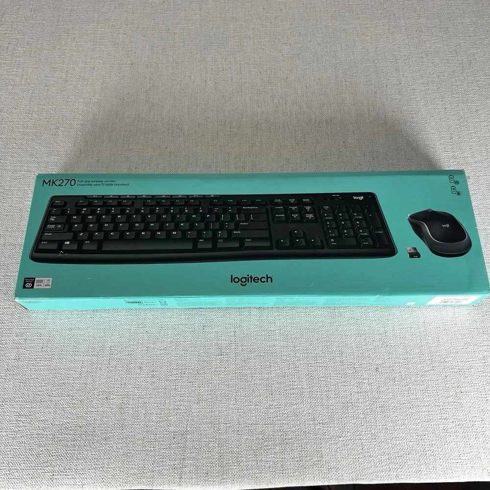 Logitech MK270 Wireless Keyboard Mouse Combo Full Size USB Receiver 920-008813